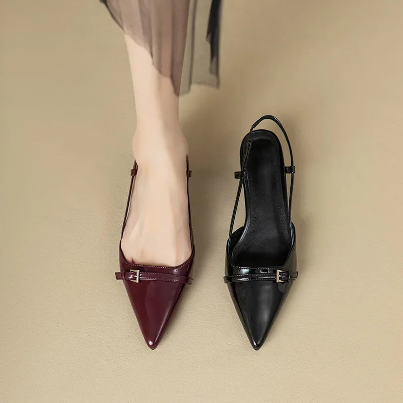 Darcy - Women's Retro Leather Mid-Heel Sandals