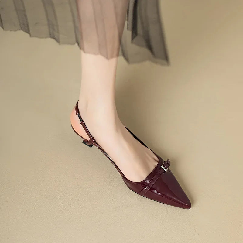 Darcy - Women's Retro Leather Mid-Heel Sandals