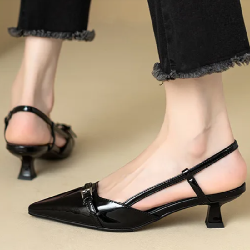 Darcy - Women's Retro Leather Mid-Heel Sandals