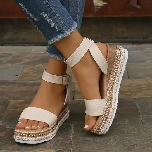 Phoebe - Women's Strappy Slingback Wedge Sandals