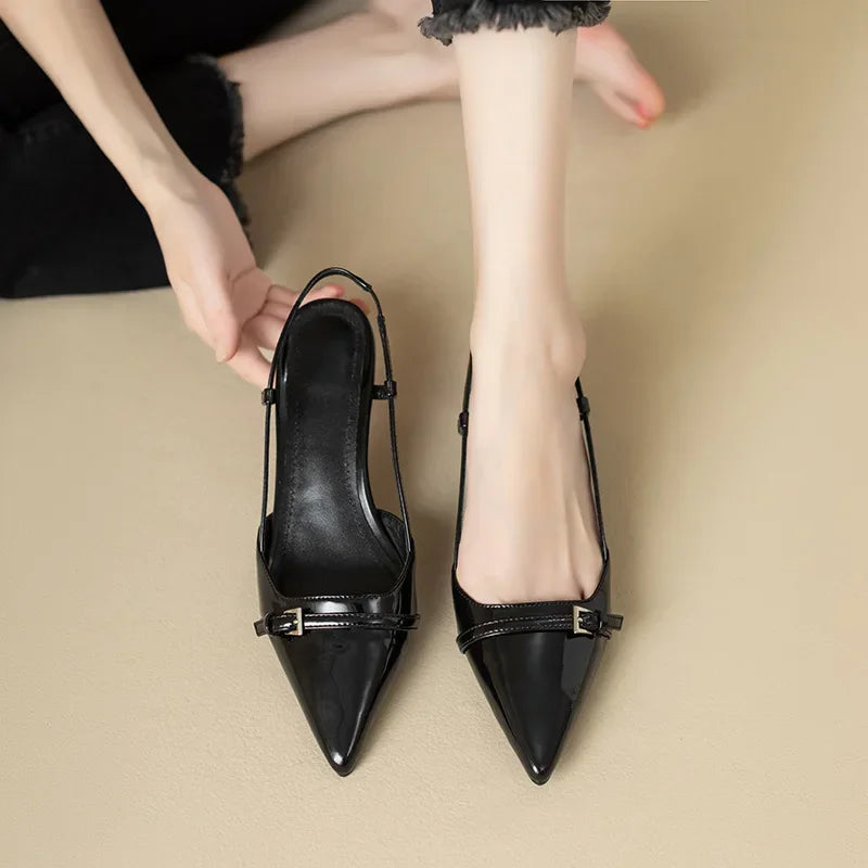 Darcy - Women's Retro Leather Mid-Heel Sandals