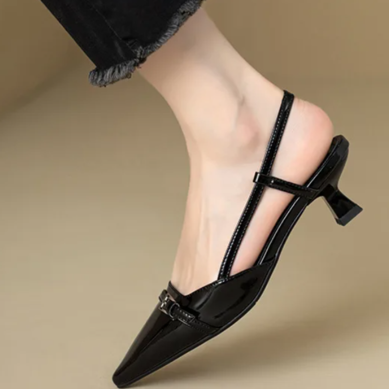 Darcy - Women's Retro Leather Mid-Heel Sandals