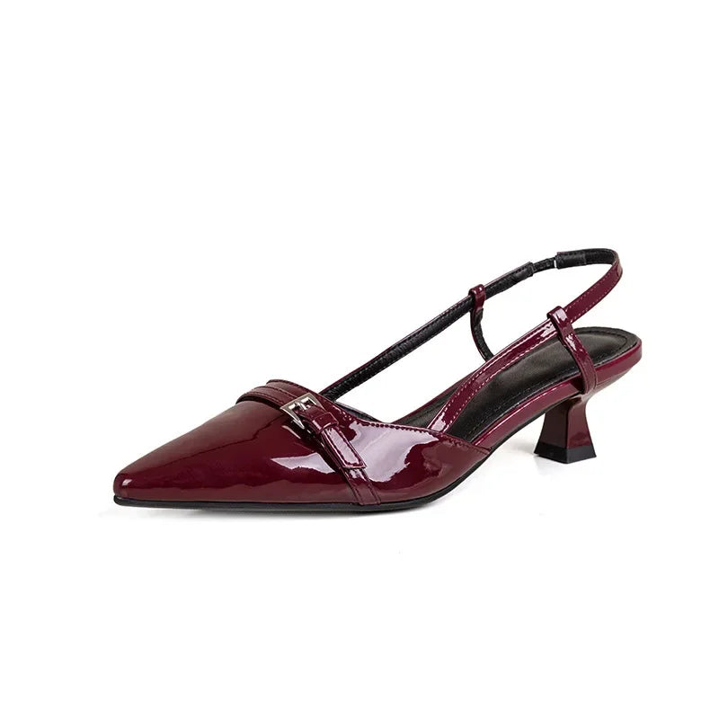 Darcy - Women's Retro Leather Mid-Heel Sandals